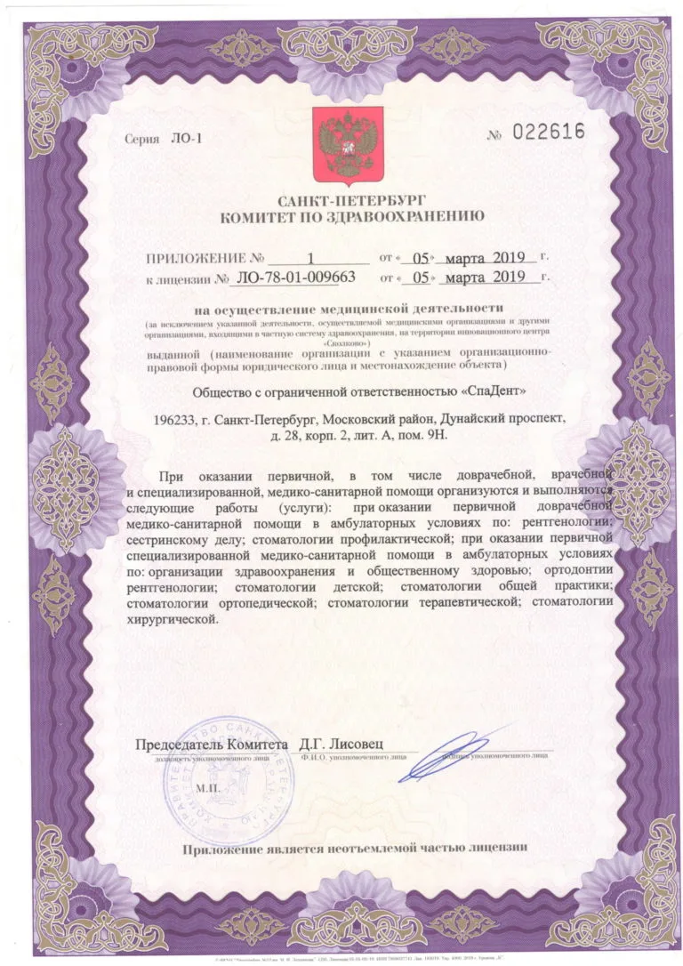 Лицензия SpaDent